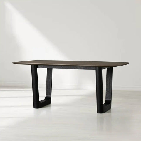 Saint Germain Rectangular Solid Wood Dining Table with Rennes Base