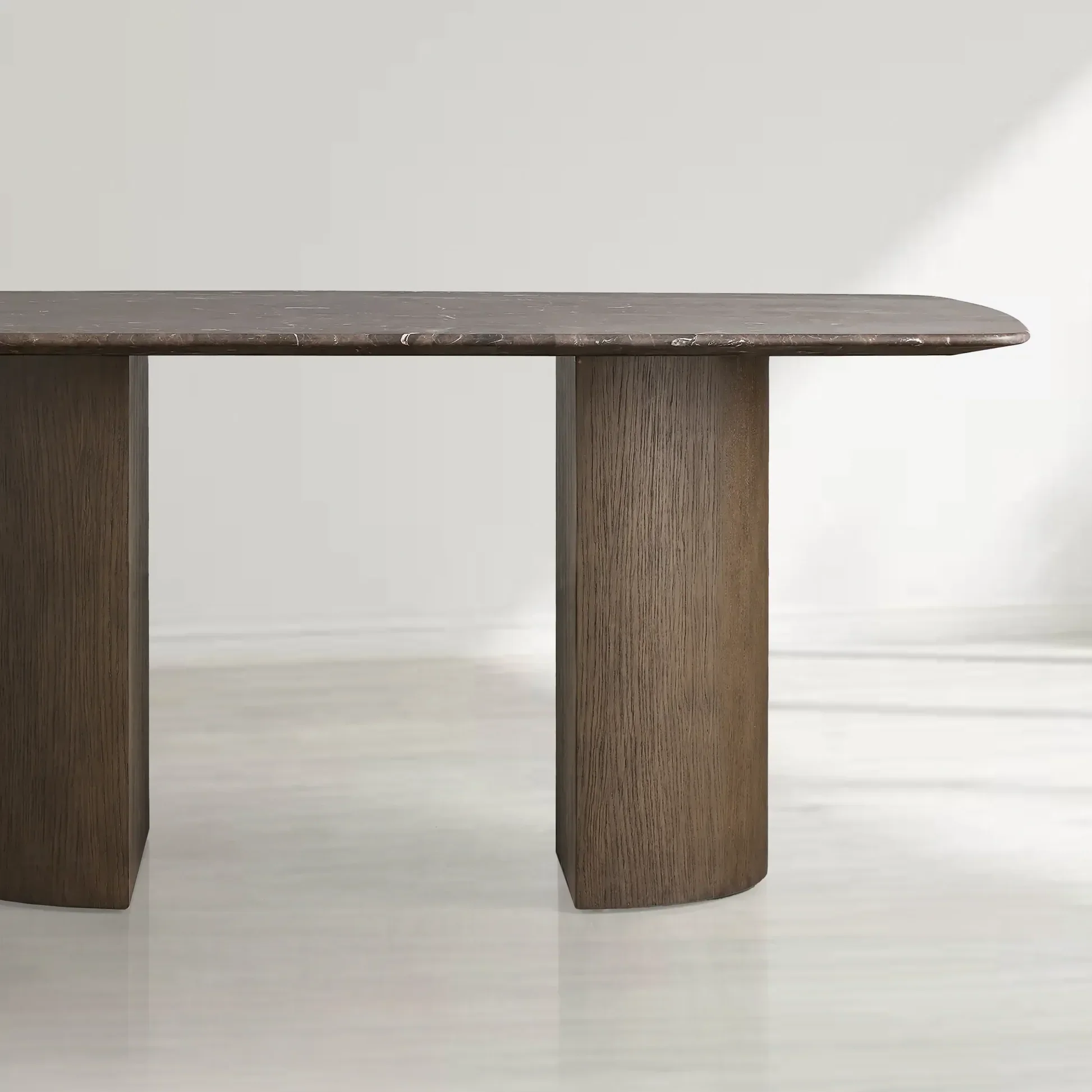 Saint Germain Rectangular Marble Top Dining Table with Dauphine Base