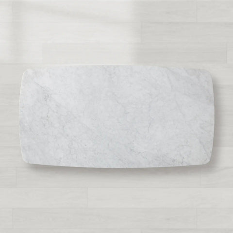 Saint Germain Rectangular Marble Top Dining Table with Rennes Base