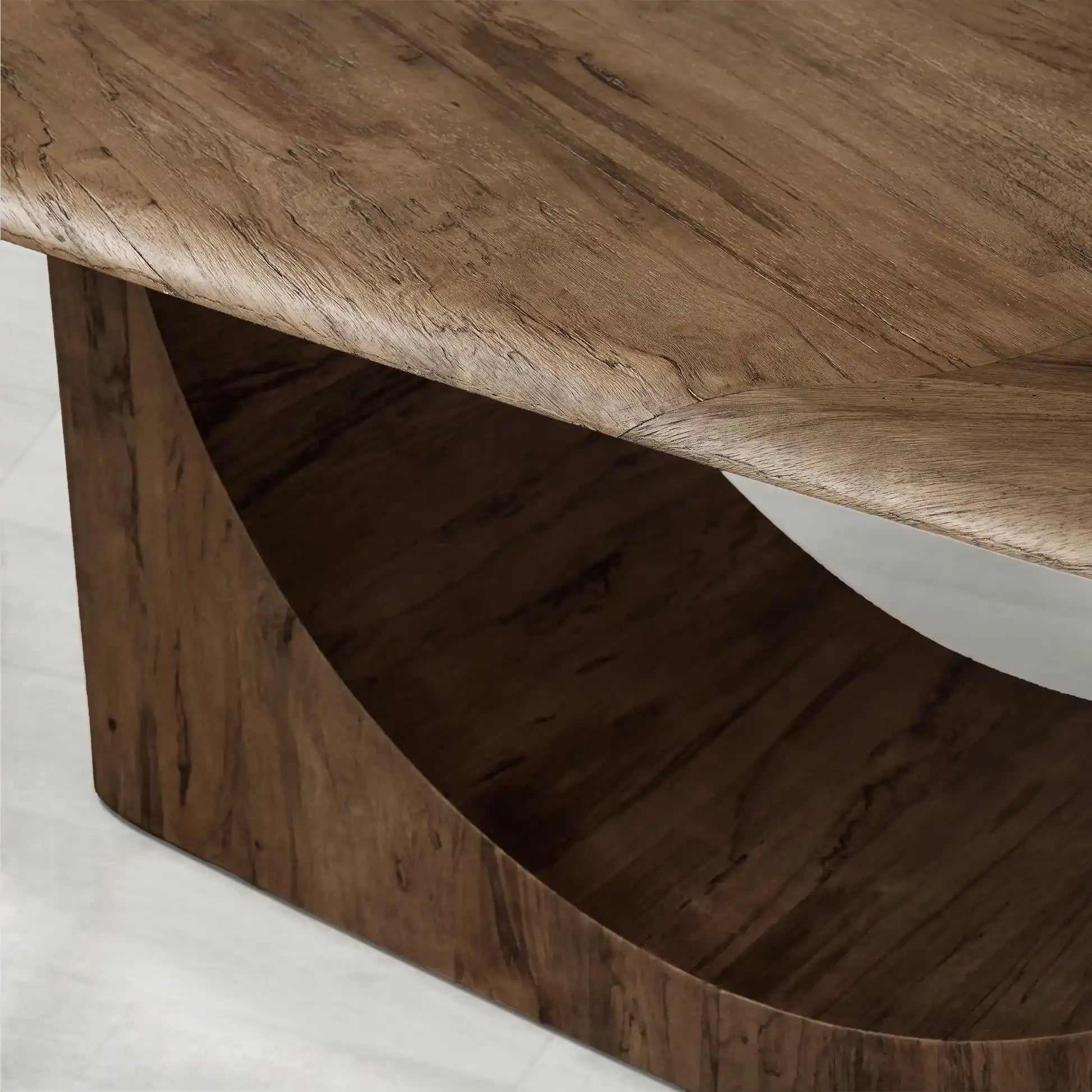 San Rafael Rectangular Wood Dining Table with Sculpted Base