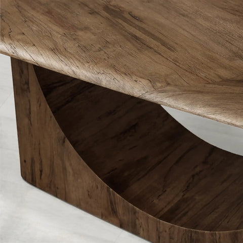 San Rafael Rectangular Wood Dining Table with Sculpted Base