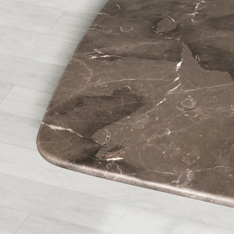 Saint Germain Rectangular Marble Top Dining Table with Clement Wood Base