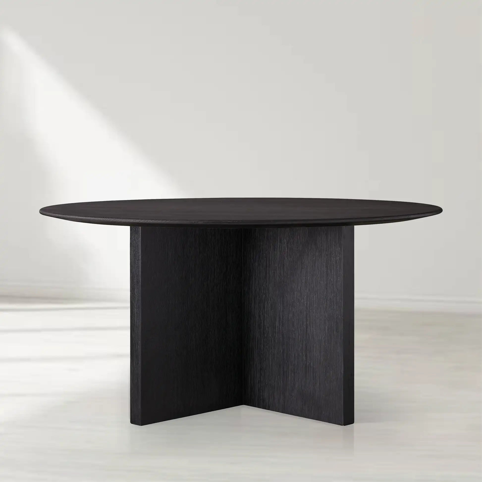 Saint Germain Round Oak Wood Dining Table with Clement Base