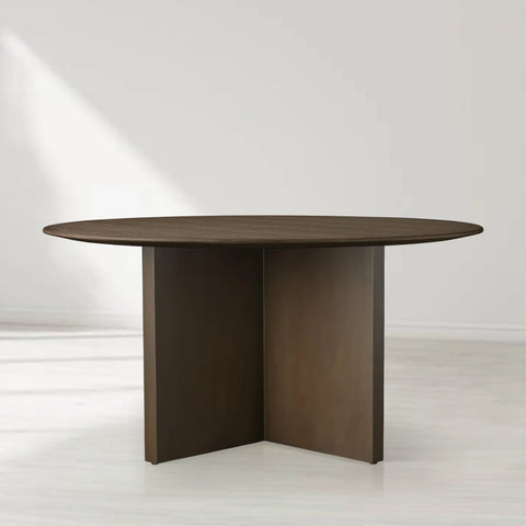 Saint Germain Round Wood Dining Table with Clement Base Design