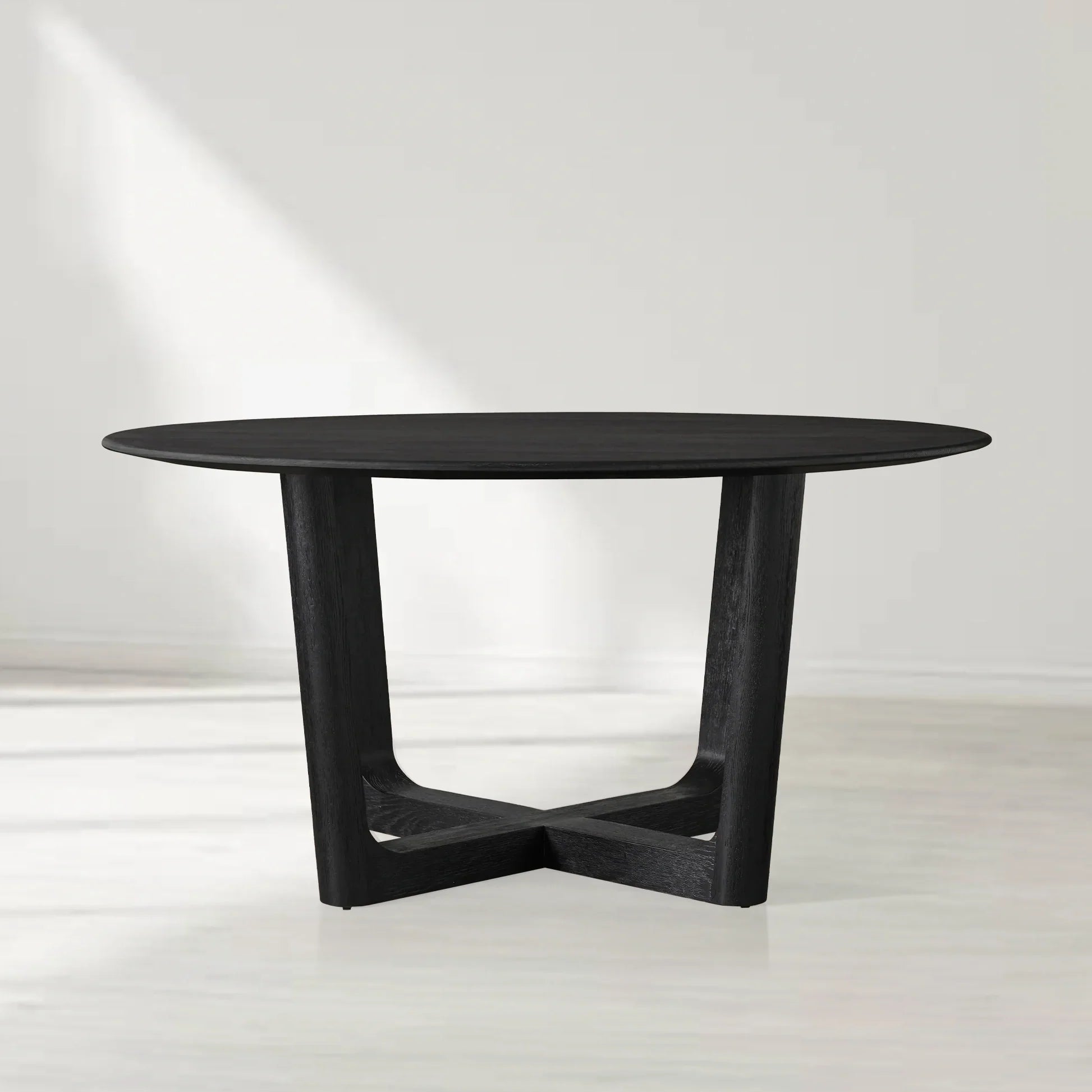 Saint Germain Round Oak Wood Dining Table with Rennes Base