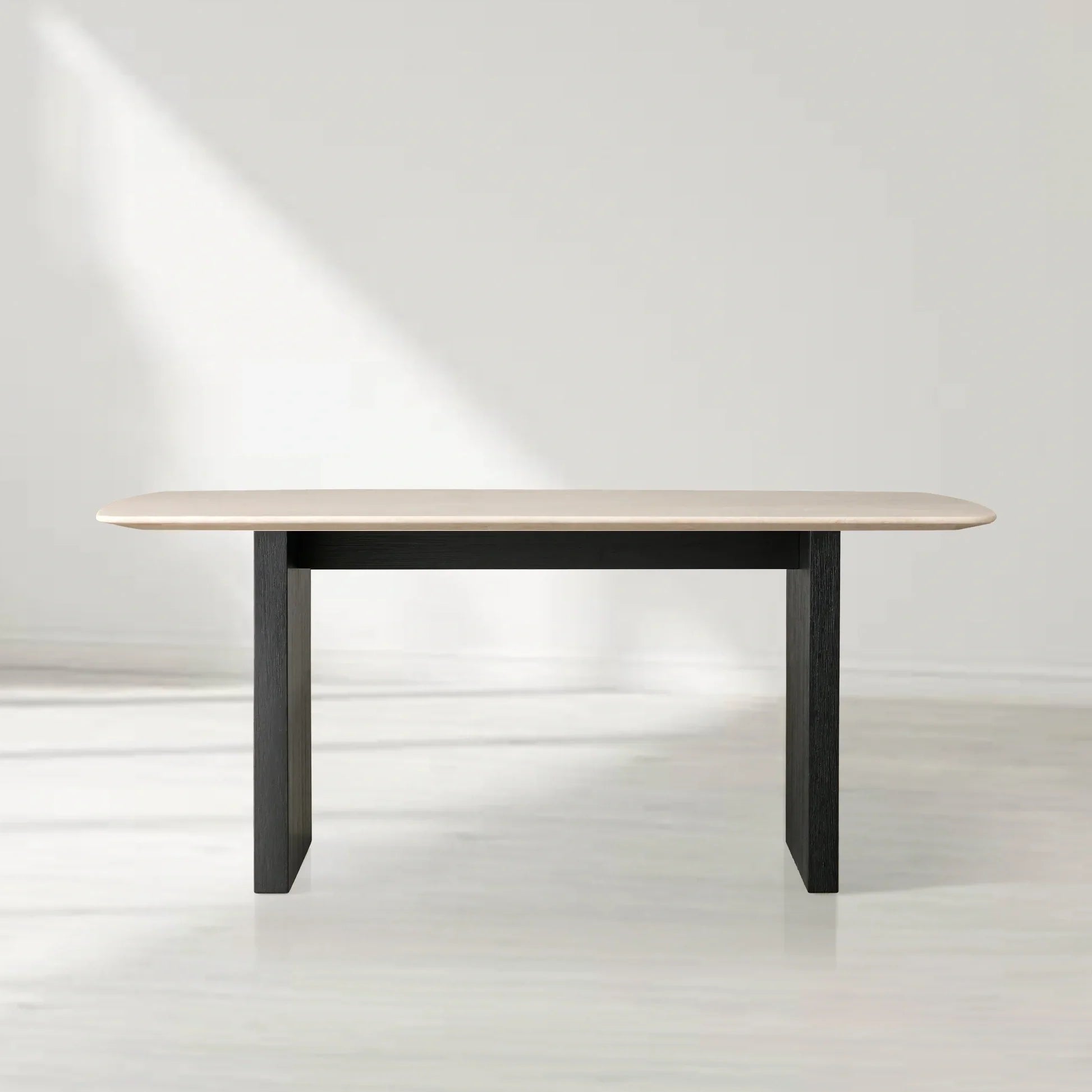 Saint Germain Rectangular Marble Top Dining Table with Clement Wood Base