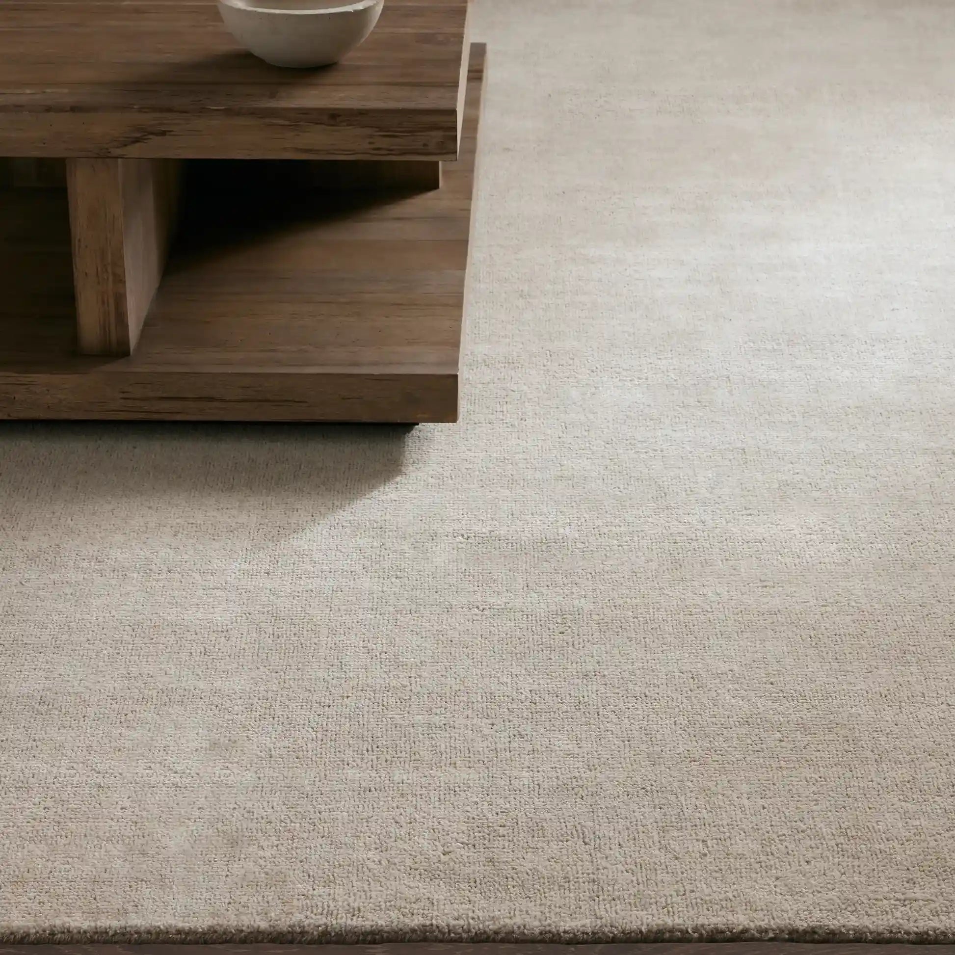 Hailen Ivory & Mocha Wool Rug