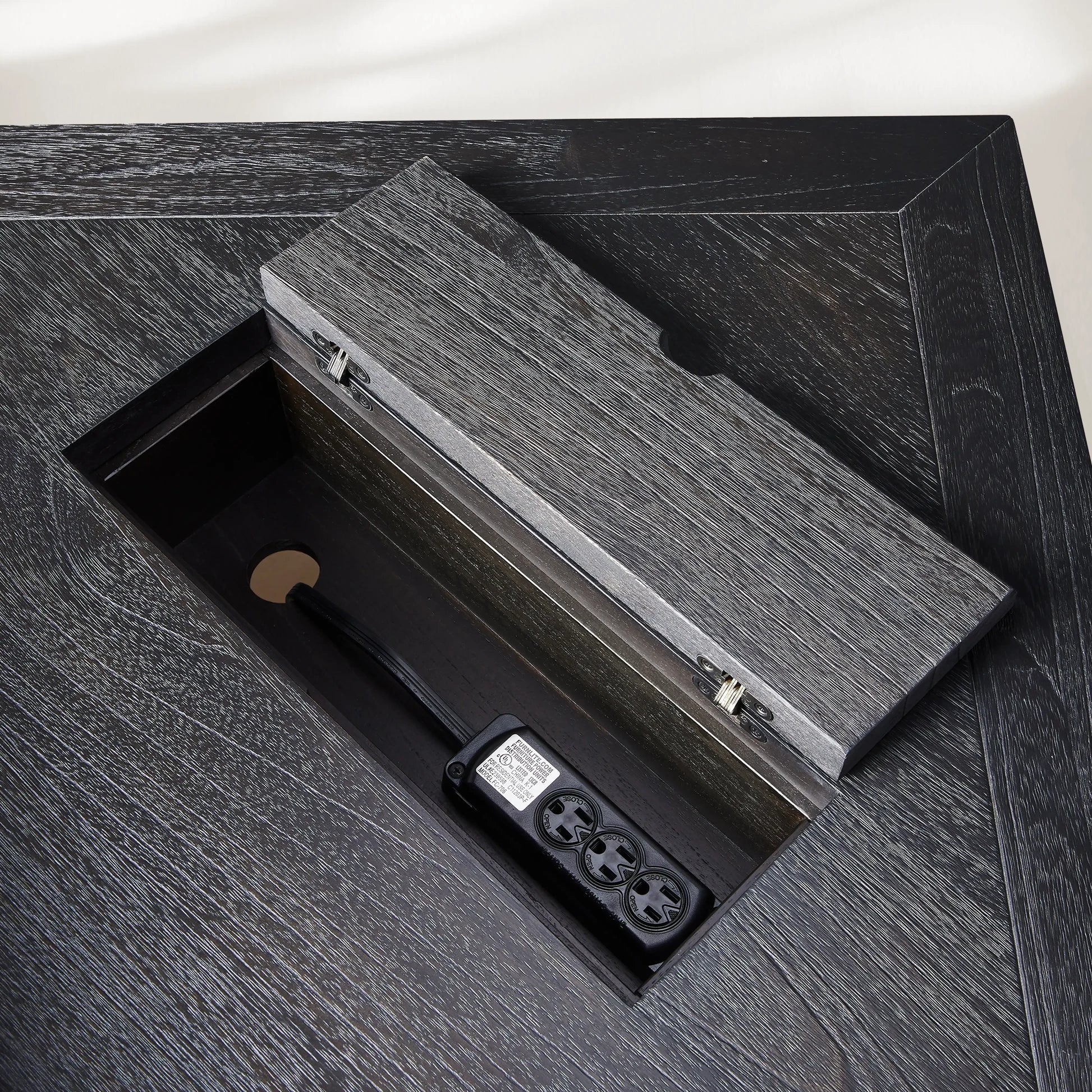 Telegraph Corner Desk Solid Wood Office Desk With Storage And Outlets