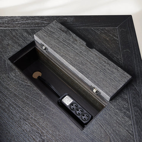 Telegraph Corner Desk Solid Wood Office Desk With Storage And Outlets