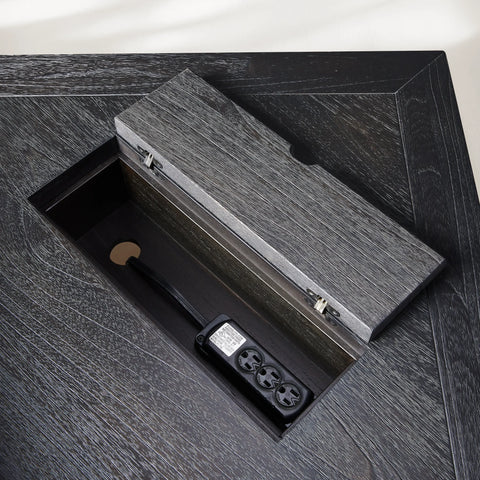 Telegraph Corner Desk Solid Wood Office Desk With Storage And Outlets