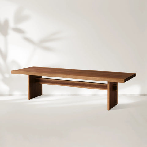 Mihaela Dining Table Handcrafted Romanian Oak With Walnut Veneer