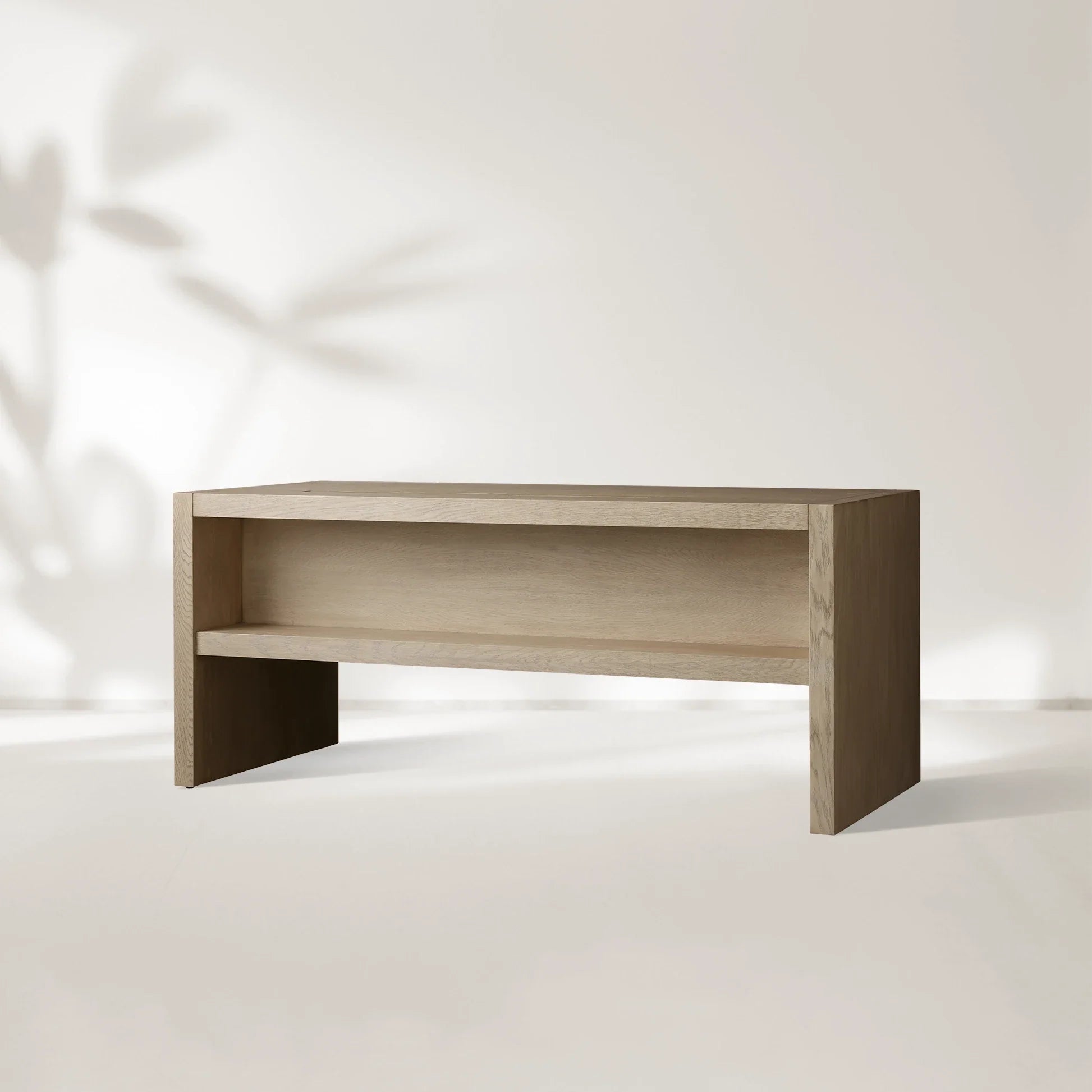 Bodhi Executive Desk Modern White Oak Office Desk With Storage Drawers