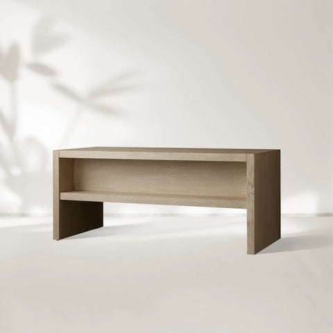 Bodhi Executive Desk Modern White Oak Office Desk With Storage Drawers