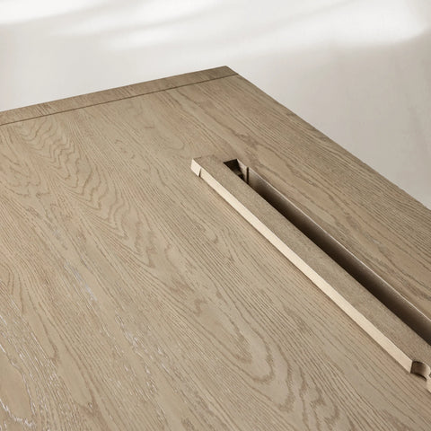 Bodhi Executive Desk Modern White Oak Office Desk With Storage Drawers