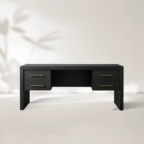 Bodhi Executive Desk Modern White Oak Office Desk With Storage Drawers