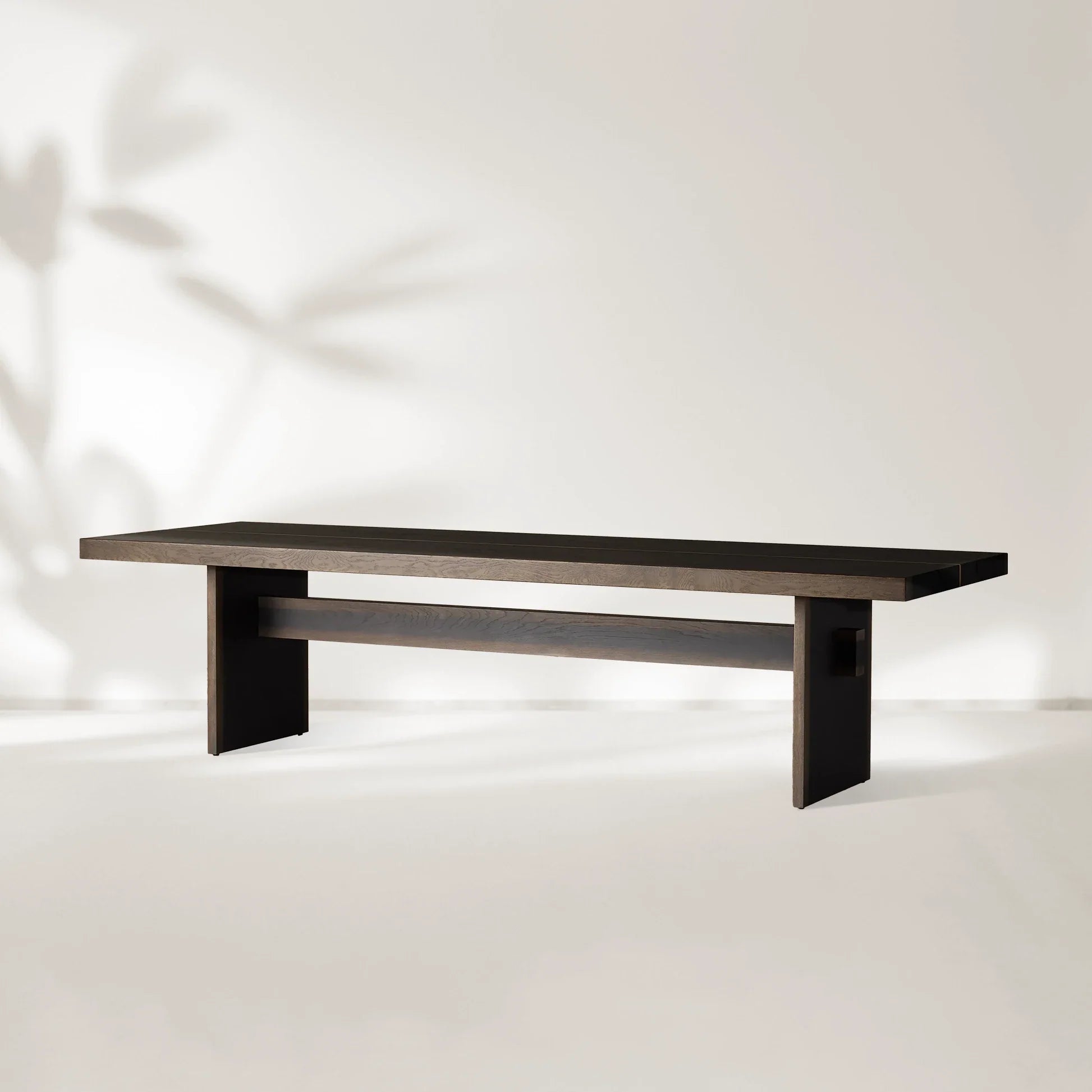 Mihaela Dining Table Handcrafted Romanian Oak With Walnut Veneer