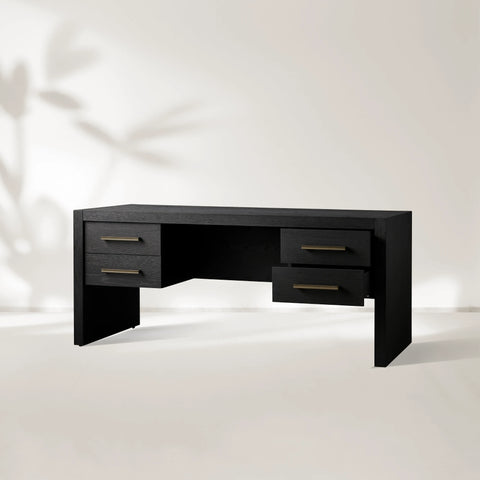 Bodhi Executive Desk Modern White Oak Office Desk With Storage Drawers