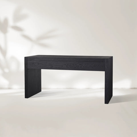 Bodhi Writing Desk Handcrafted From Solid White Oak With Brass Drawer Pulls