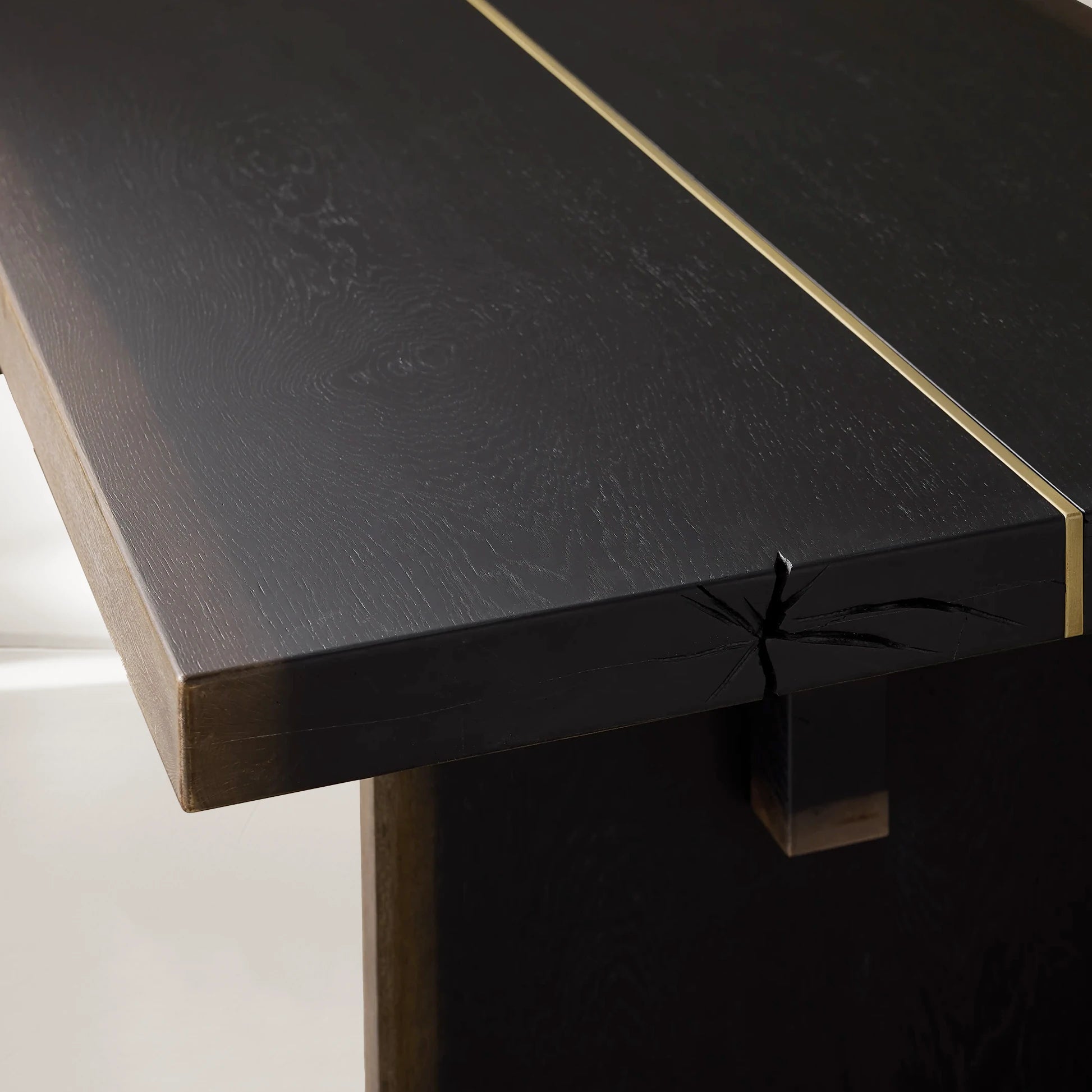 Mihaela Dining Table Handcrafted Romanian Oak With Walnut Veneer