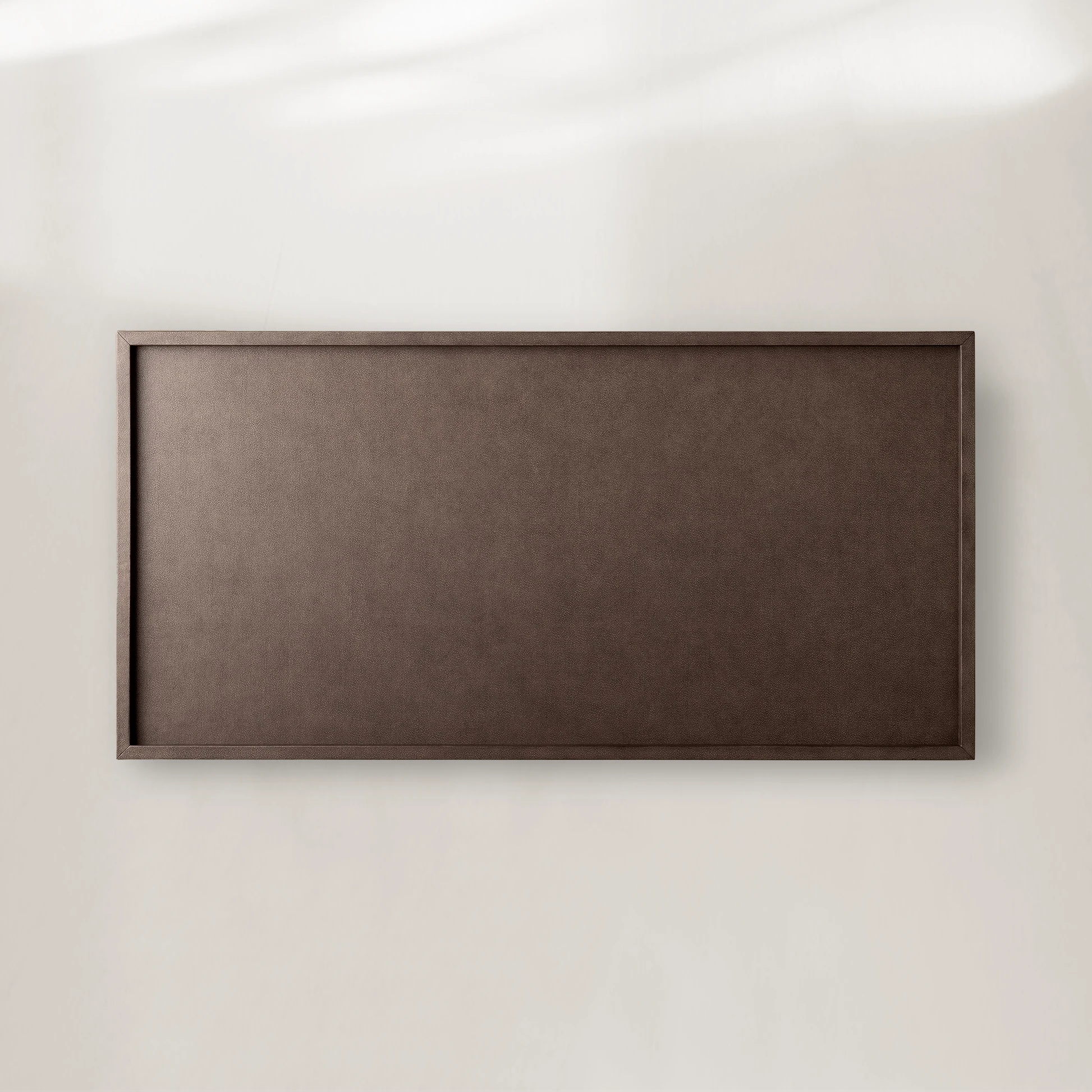 Malone Coffee Table Modern Steel Base With Embossed Leather Shagreen Top