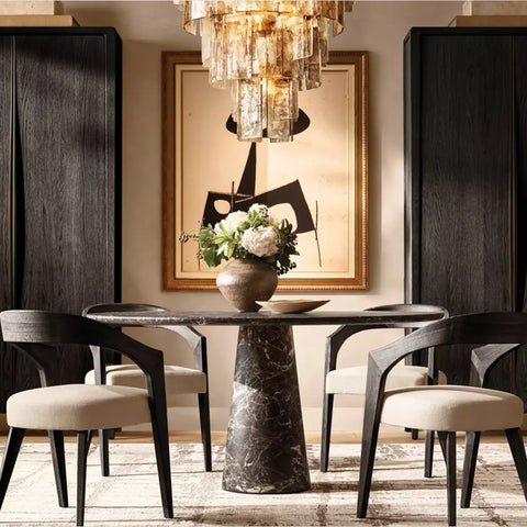 Cellini Round Marble Tops Dining Table