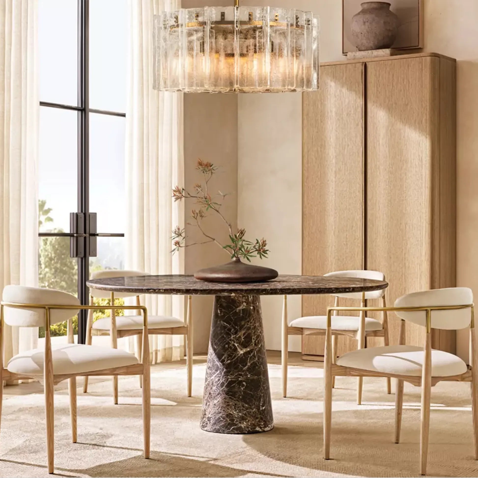 Cellini Round Marble Tops Dining Table