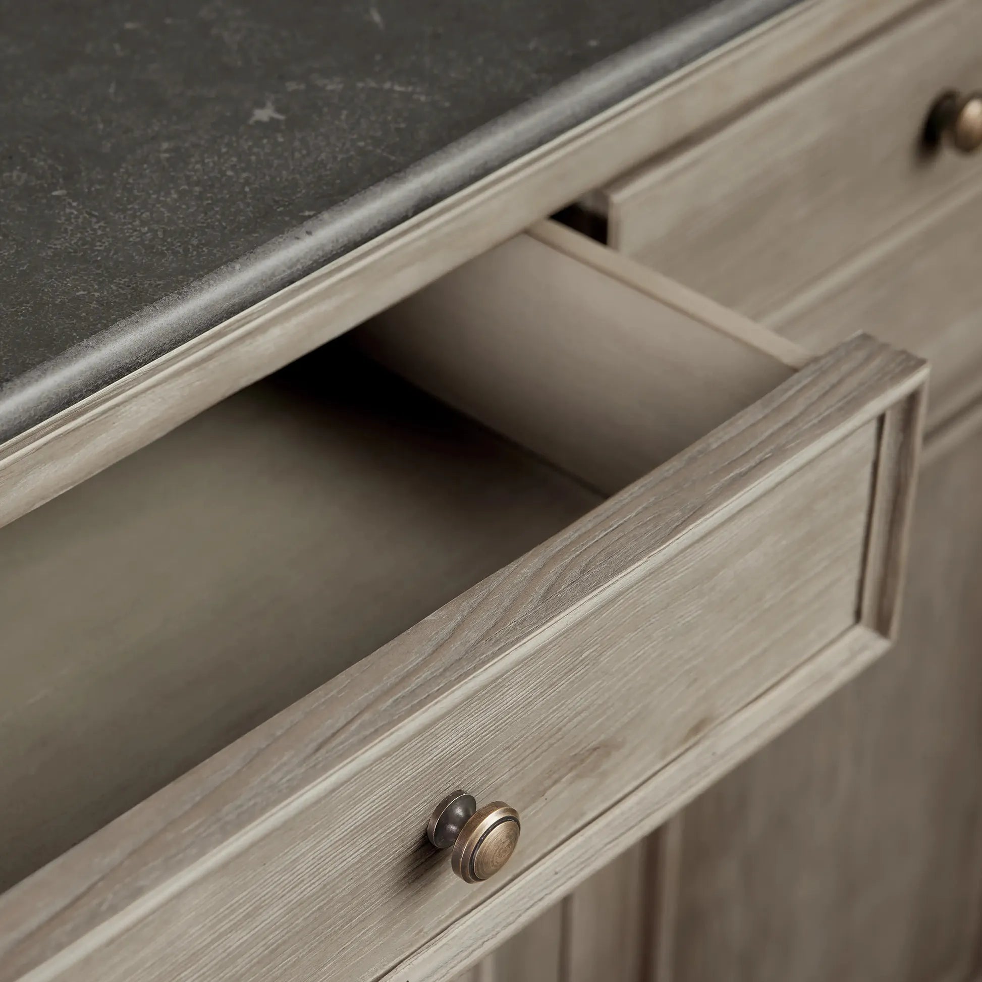 Kensington Buffet with Solid Pine Wood Base and Stone Top