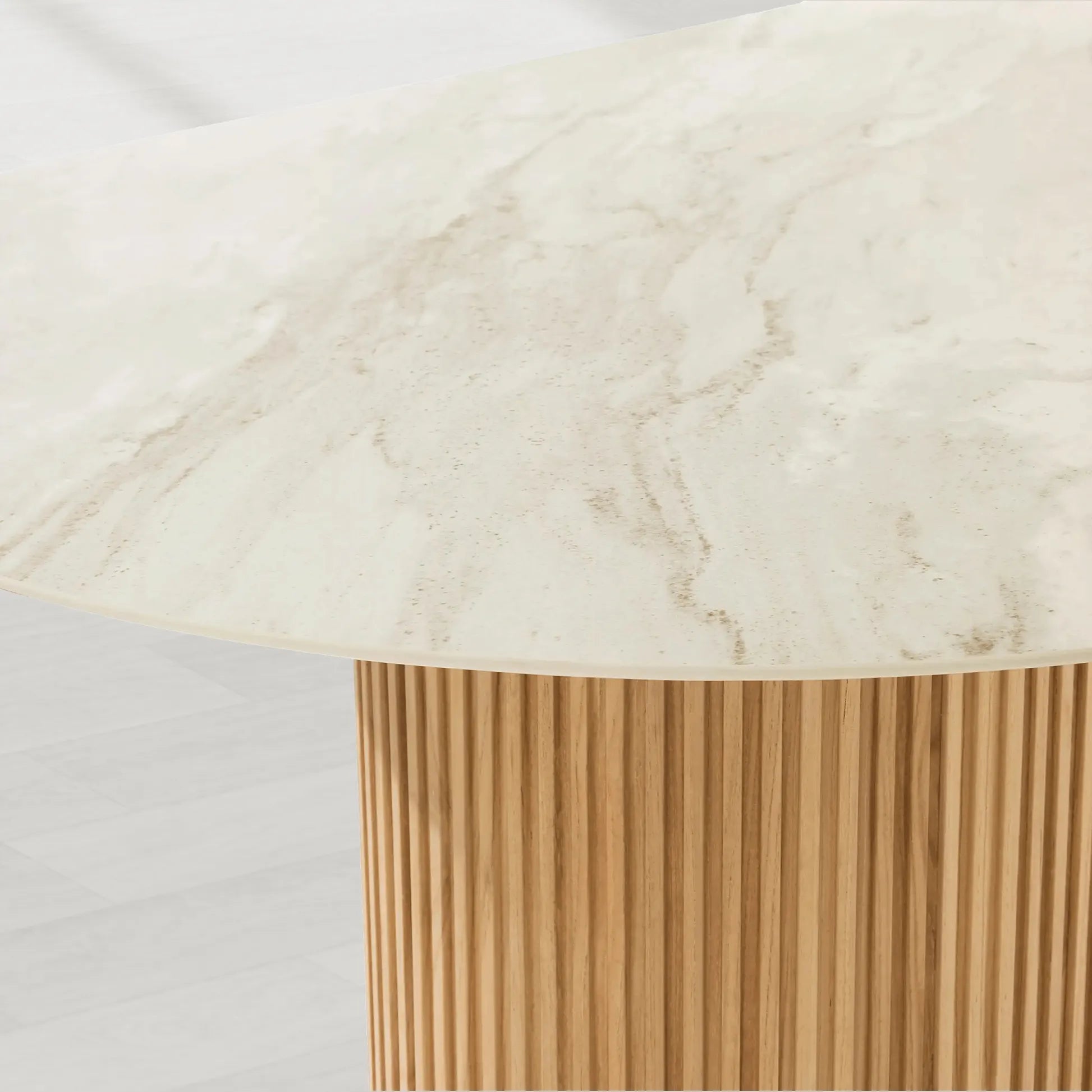 Beaumont Outdoor Teak Dining Table with Stone Tops