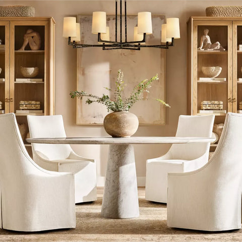 Cellini Round Marble Tops Dining Table