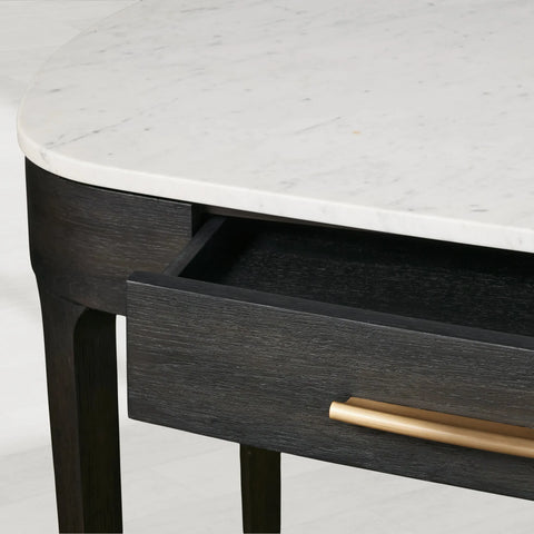 Danny Writing Desk with Oak Wood Base and Marble Stone Top
