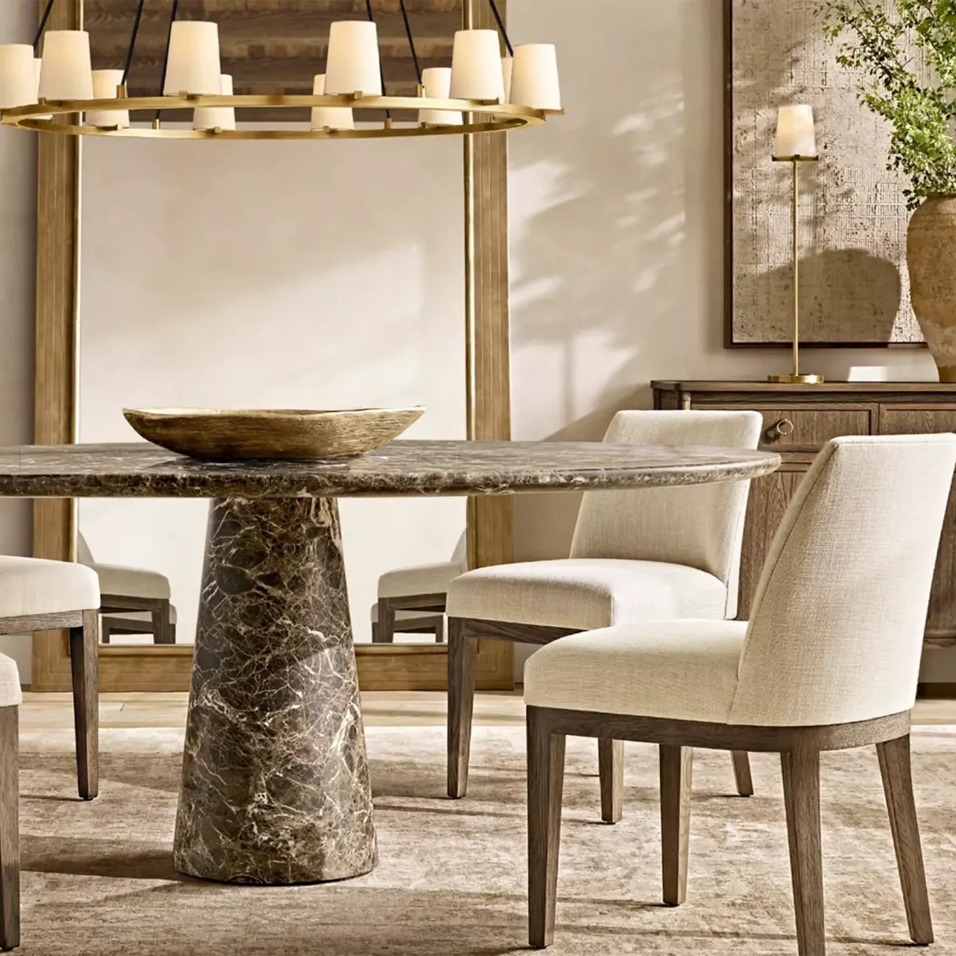 Cellini Round Marble Tops Dining Table