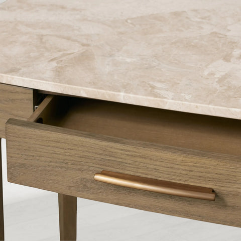 Danny Writing Desk with Oak Wood Base and Marble Stone Top