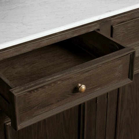 Kensington Buffet with Solid Pine Wood Base and Stone Top