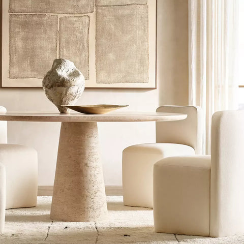Cellini Round Marble Tops Dining Table