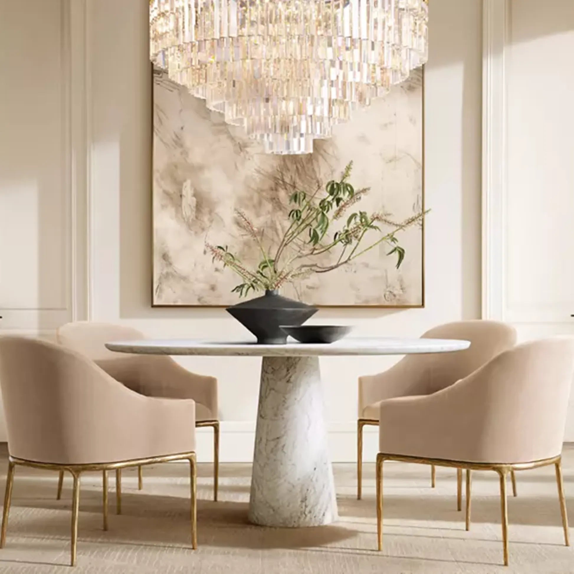 Cellini Round Marble Tops Dining Table