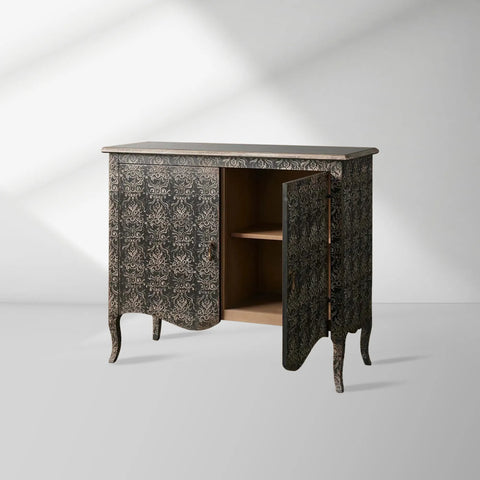 Amalfi Hand-Painted Sideboards Buffet Cabinet Wood Distressed Storage Cabinet