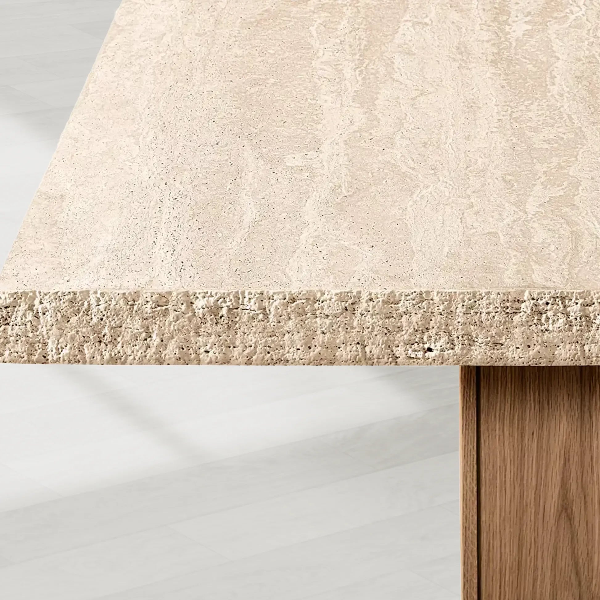 Lumi Japanese Rectangular Dining Table Turkish Travertine