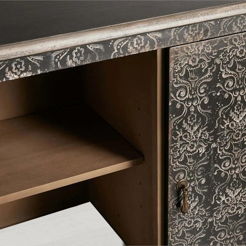 Amalfi Hand-Painted Sideboards Buffet Cabinet Wood Distressed Storage Cabinet