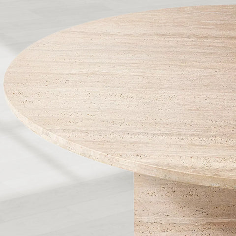 Wyeth Natural Travertine Round Dining Table