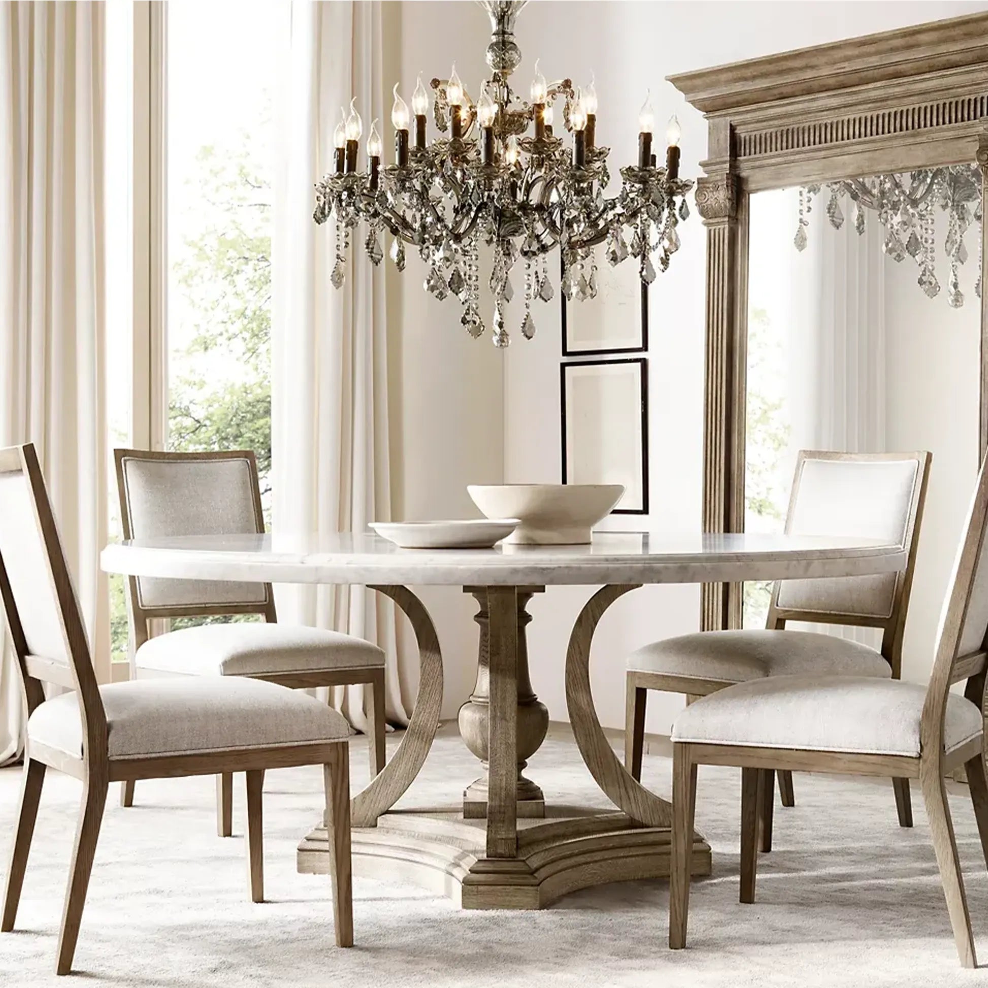 St. James Marble Round Dining Table