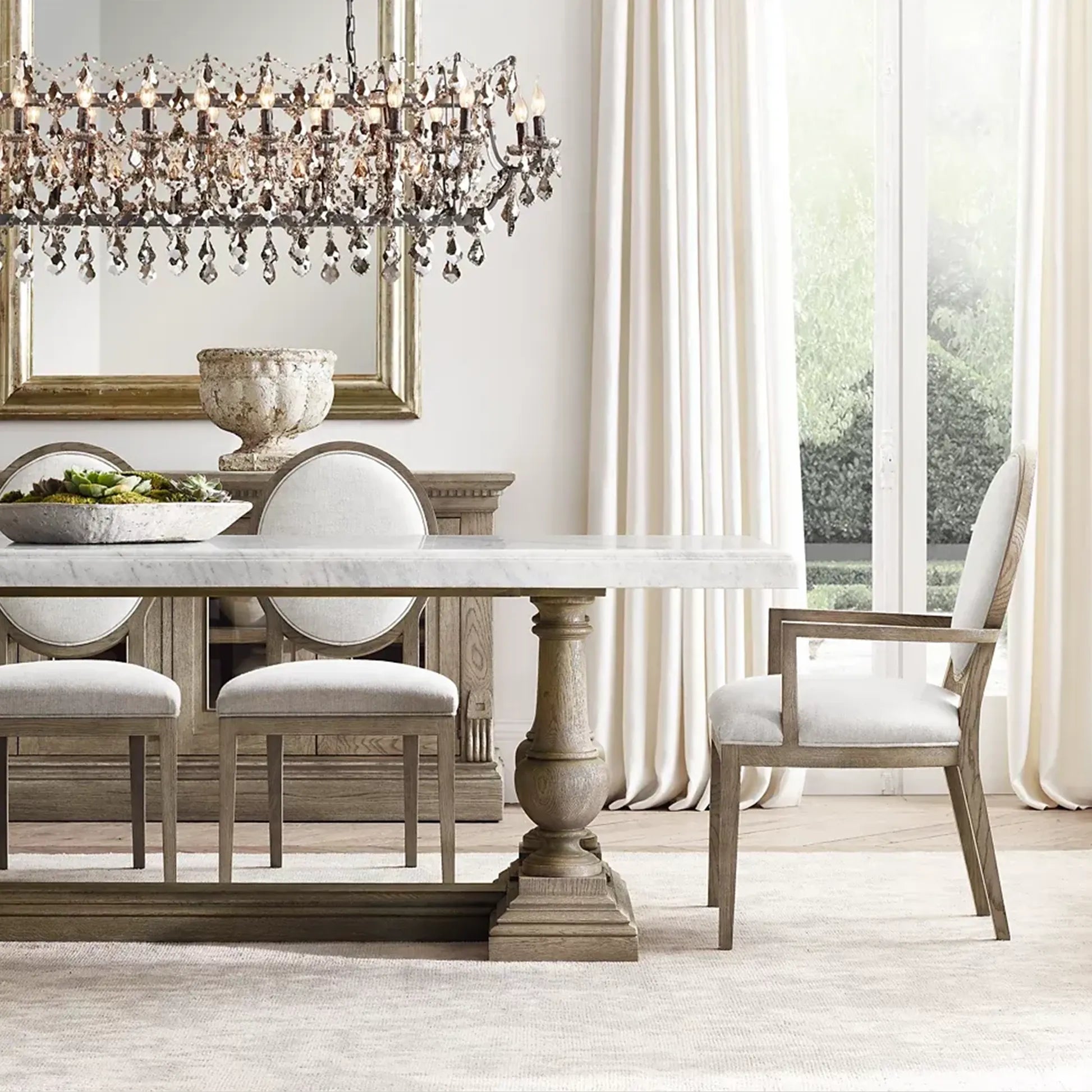 St. James Marble Rectangular Dining Table