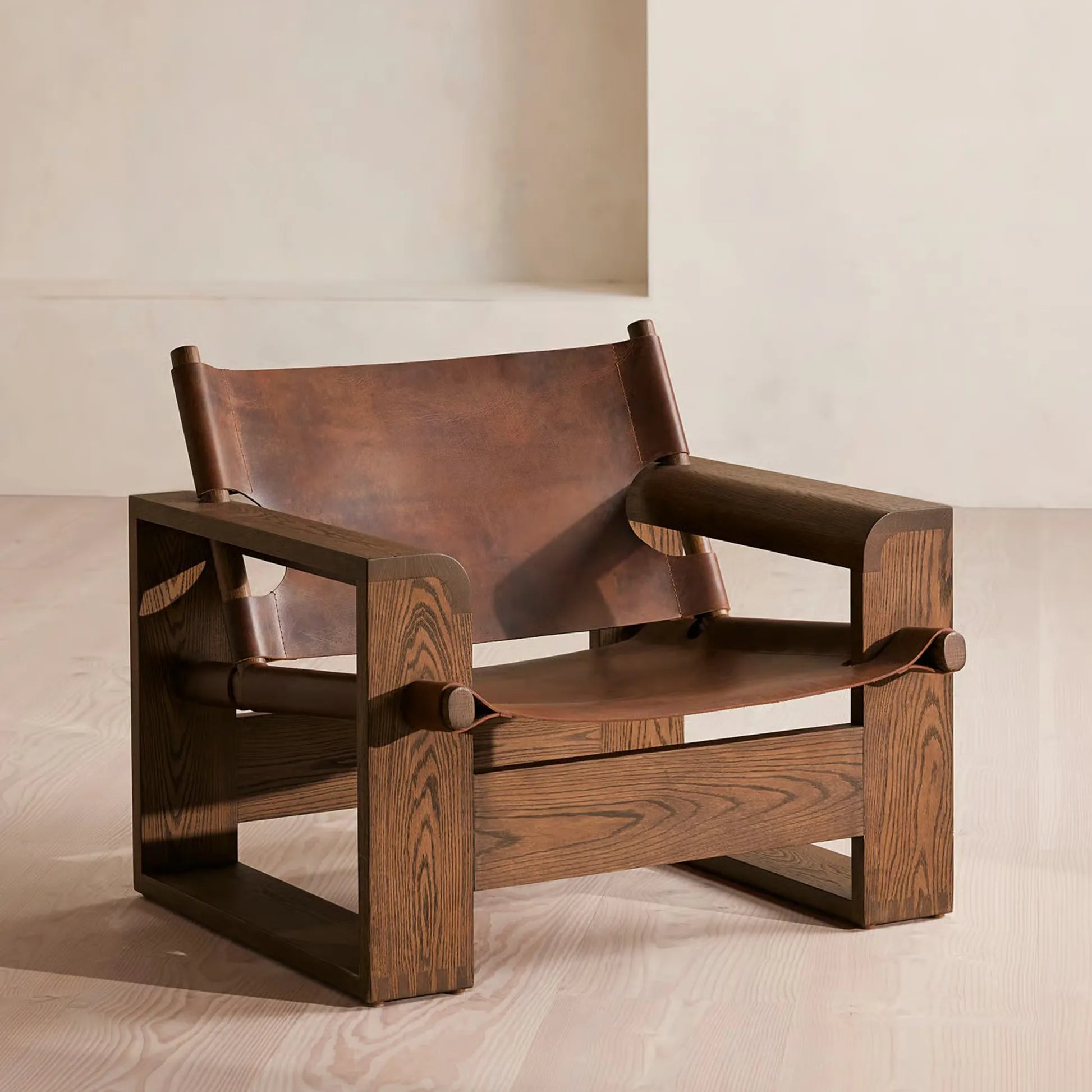 Gabriel Solid Oak Leather Armchair