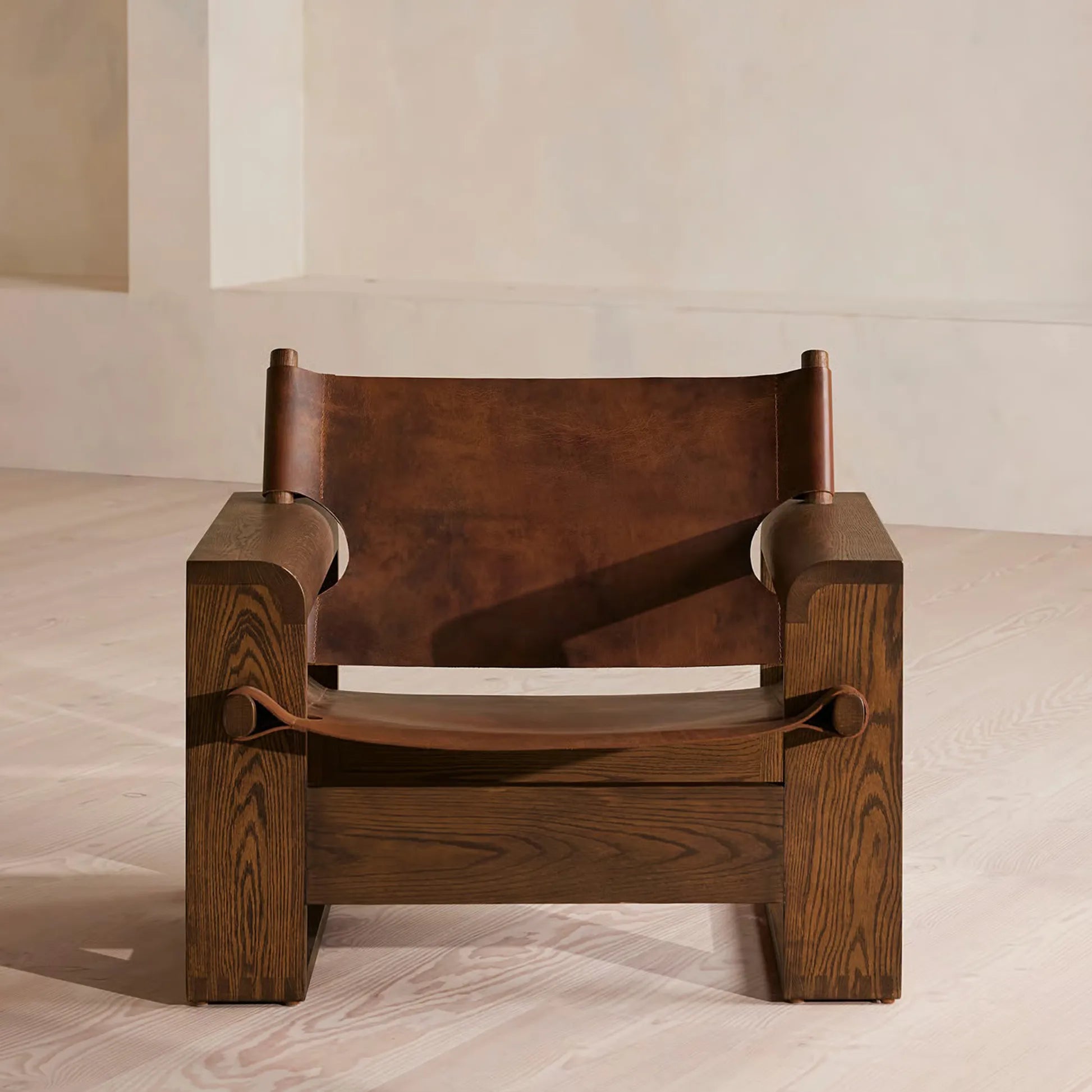Gabriel Solid Oak Leather Armchair