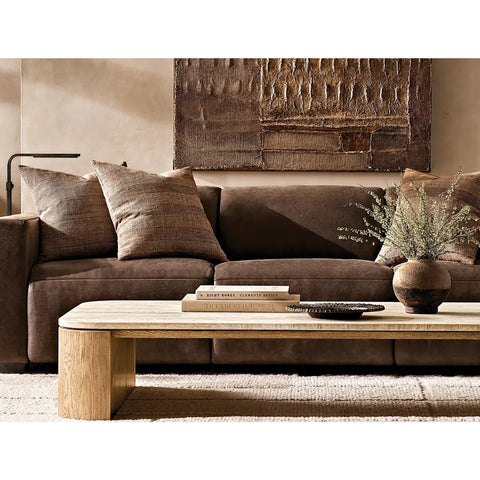 Mizu Rectangular Turkish Travertine Top Coffee Table