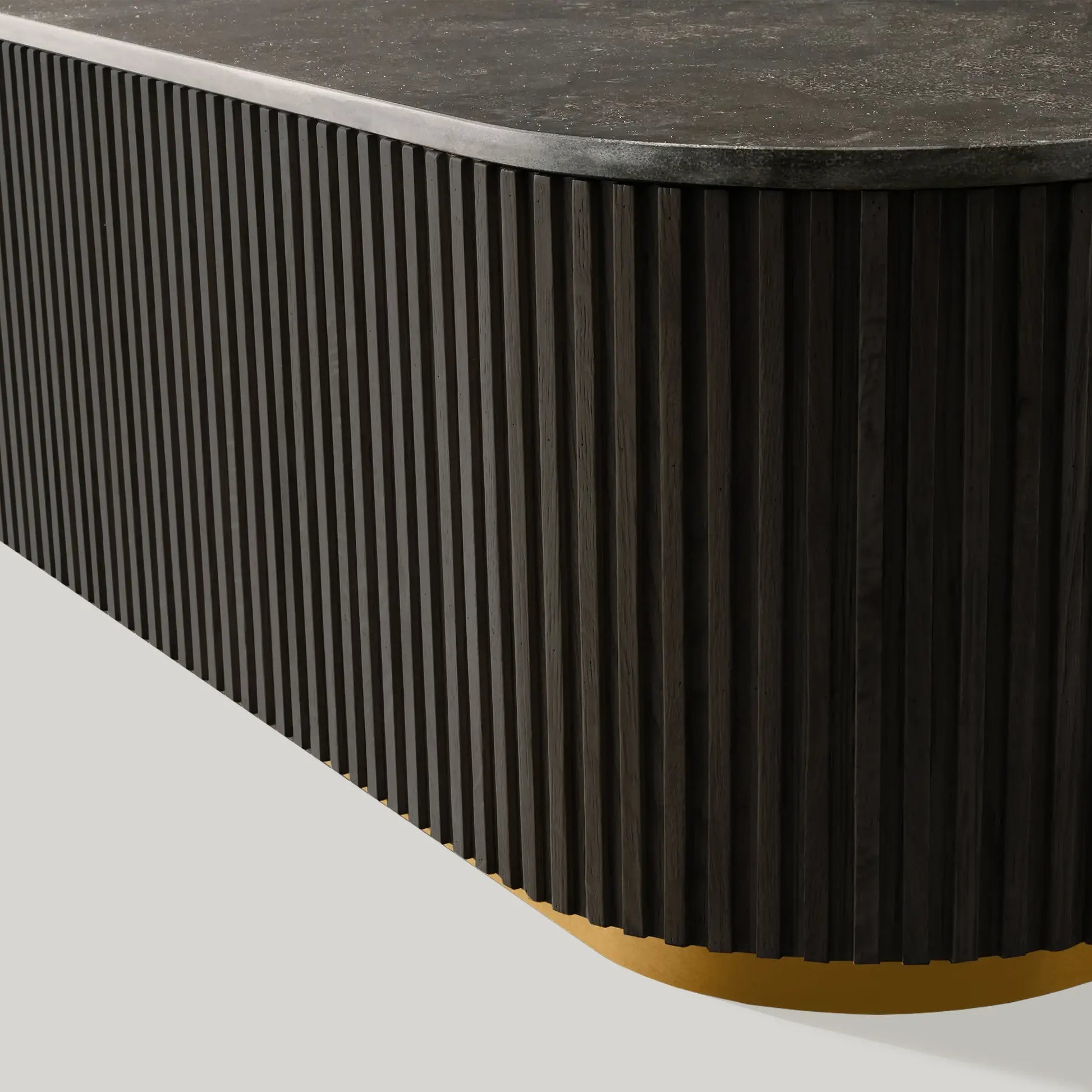 Finnley Solid Wood Coffee Table with Stone Top Center Tea Table