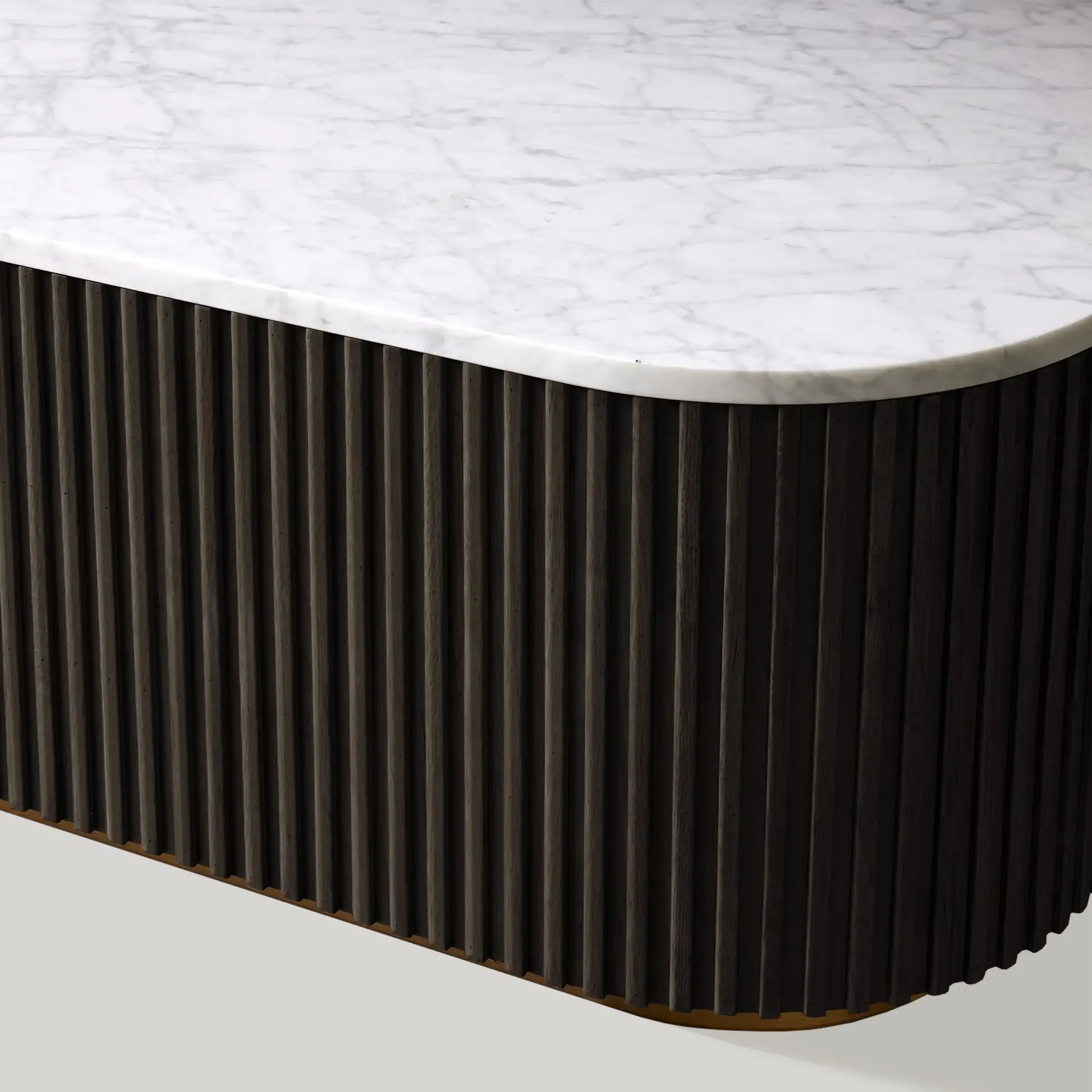 Finnley Solid Wood Coffee Table with Stone Top Center Tea Table