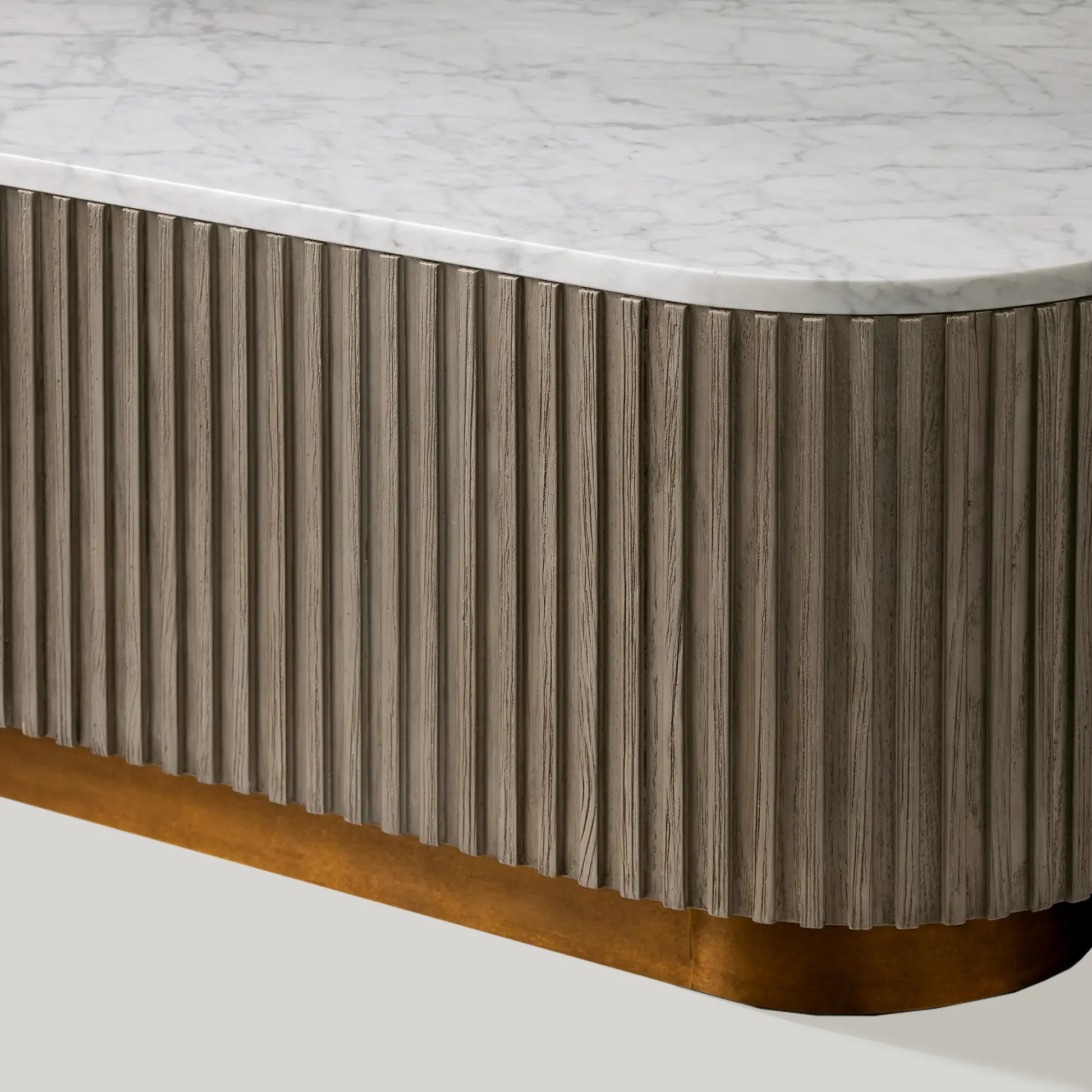 Finnley Solid Wood Coffee Table with Stone Top Center Tea Table