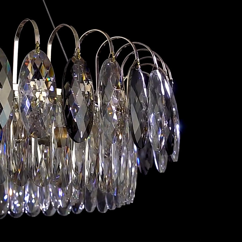 Luxurious K9 Crystal Chandelier in Brass/Silver Finish | Modern Ceiling Light Fixtures