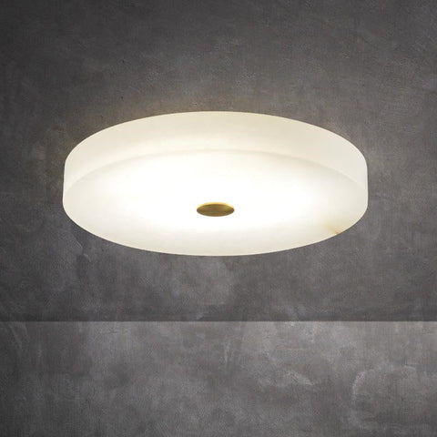 Housegent Modern Luxury Alabaster Flush Mounted Round Chandelier