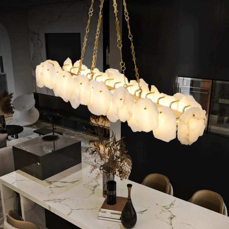 Housegent Alabaster OvalI Chandelier, Dining Room Chandelier